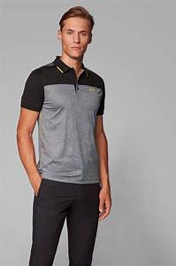 Boss By Hugo Boss Slim Fit Polo Shirt In Cotton With Contrast Panels In