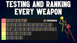 Stick Fight The Game Testing Every Weapon Tier List Youtube