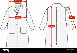 Clothing Size Chart Vector Illustration Long Coat Trench Coat Stock