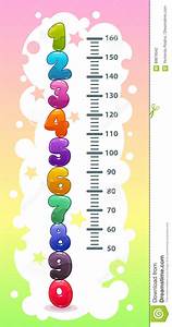 Kids Height Chart With Funny Cartoon Colorful Numbers Stock Vector