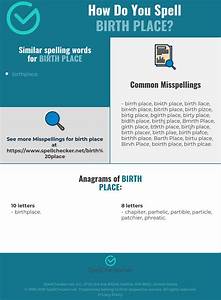 Correct Spelling For Birth Place Infographic Spellchecker Net