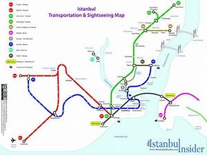Istanbul Transportation Map With Places Of Interest For Tourists
