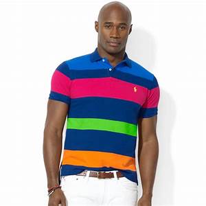 Ralph Polo Big And Classic Fit Multi Striped Mesh Polo For