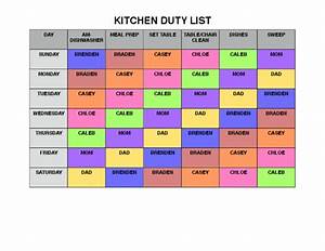 Kitchen Duty List
