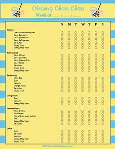Household Chore Chart For Adults Daily Weekly Cleaning Chore Chart