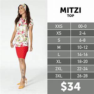 2020 Lularoe Mitzi Top Shirt Size Chart Lularoe Size Chart Fitted