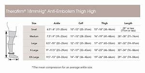 Therafirm Antiembolism Thigh High Size Chart