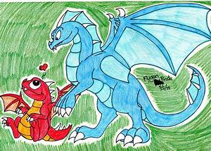Dragonvale Blue Fire Dragon And Baby Fire Dragon By Silentdragon64 On
