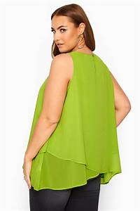 Yours London Lime Green Layered Cami Top Yours Clothing