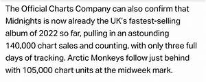 Midweek Chart Results In Uk R Arcticmonkeys