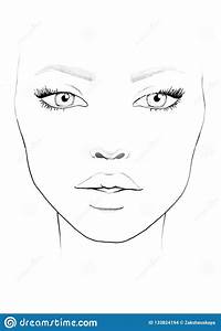 Face Chart Makeup Artist Blank Beautiful Woman Portrait Face Chart