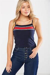 Fashion Crop Cami Stripe Navy Cotton On T Shirts Vests Camis