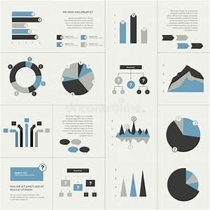 Set Of Business Flat Design Elements Graphs Charts Flow Chart Stock