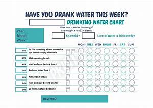 Water Drinking Chart For Kids Reward Chart Instantly Etsy
