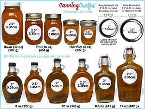 Canning Label Size Charts For Regular Wide Mouth Mason Jars