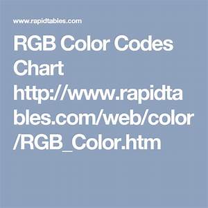 The Rgb Color Code Chart Is Shown In White On A Blue Background With