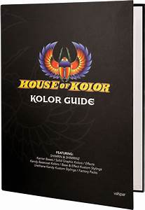 House Of Kolor Color Chip Sample Hardcover Guide Featuring Shimrin And