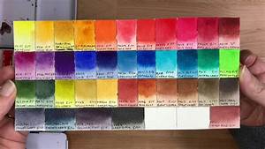 Swatching My M Graham Watercolor Palette 38 Colors Youtube