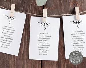 Wedding Seating Chart Template Editable Instant Download Modern
