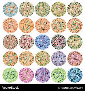 Extended Ishihara Color Blindness Test Royalty Free Vector