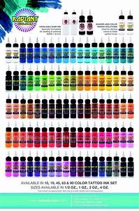 An Advertisement For Inks With Different Colors And Sizes In