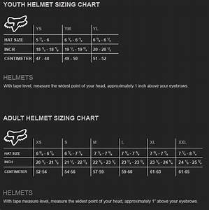 Fox Racing Helmet Size Chart