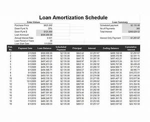 Free Amortization Schedule Printable Template Business Psd Excel