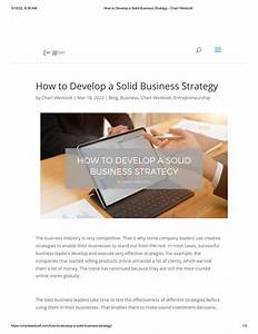 Chart Westcott On How To Develop A Solid Business Strategy By Chart