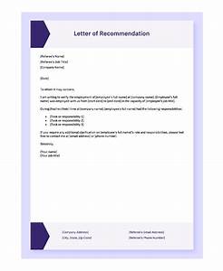 4 Letter Of Recommendation For Employee Templates Samples Free