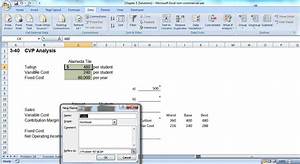 Excel Cvp Using Excel 39 S Scenario Manager Youtube