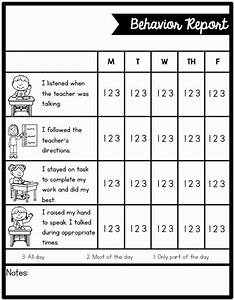 The Behavior Report For Students To Use In Their Classroom Or On The Go