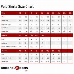 Polo Shirt Size Chart Measurements Guide Apparelnbags