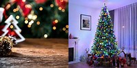 Christmas Tree Lights with Table Background