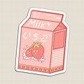 Aesthetic Strawberry Milk Sticker