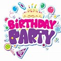 Birthday Party Cartoon Symbols Clip Art