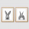 Black and White Bunny Canvas