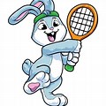 Bunnies Playing Tennis Watercolor