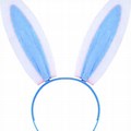 Bunny Headband with Blue Flowers