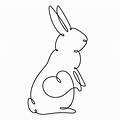 Continuous Line Draw Easter Bunny