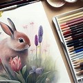 Easter Bunny Drawing Color Pencils