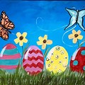 Easy Easter Eggs Canvas Paintings