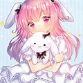 Pink Hair Anime Girl with Bunny Ears