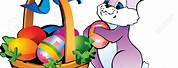 Easter Bunny with Basket Clip Art