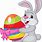 Cute Cartoon Bunny with Easter Eggs