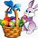 Easter Bunny with Basket Clip Art