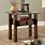 Wood End Table with Glass Top