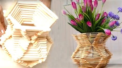 Cara Membuat Vas Bunga Dari Stik Es Krim