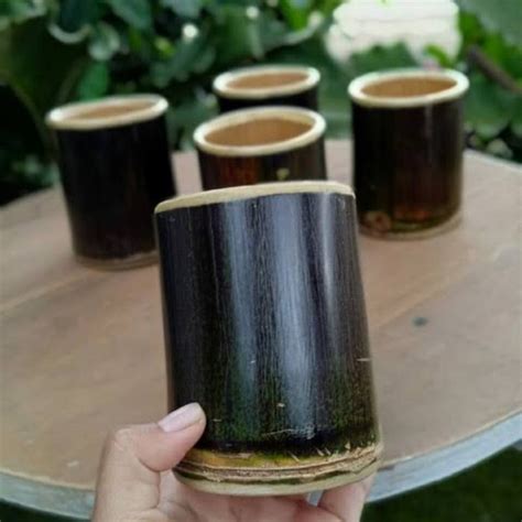 Gelas bambu hitam