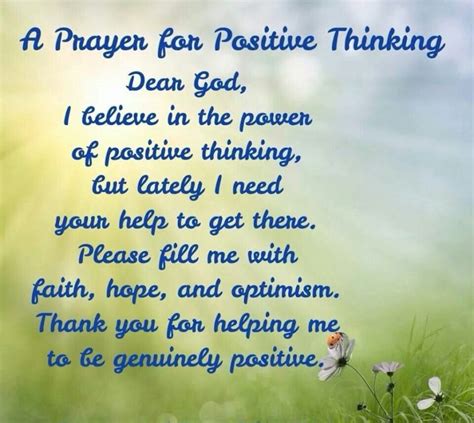 Pray and think positively