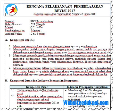 RPP PAI Kelas 5 Indonesia